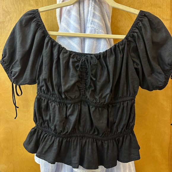 Majorelle Ruffle Black Top - Picture 2 of 7